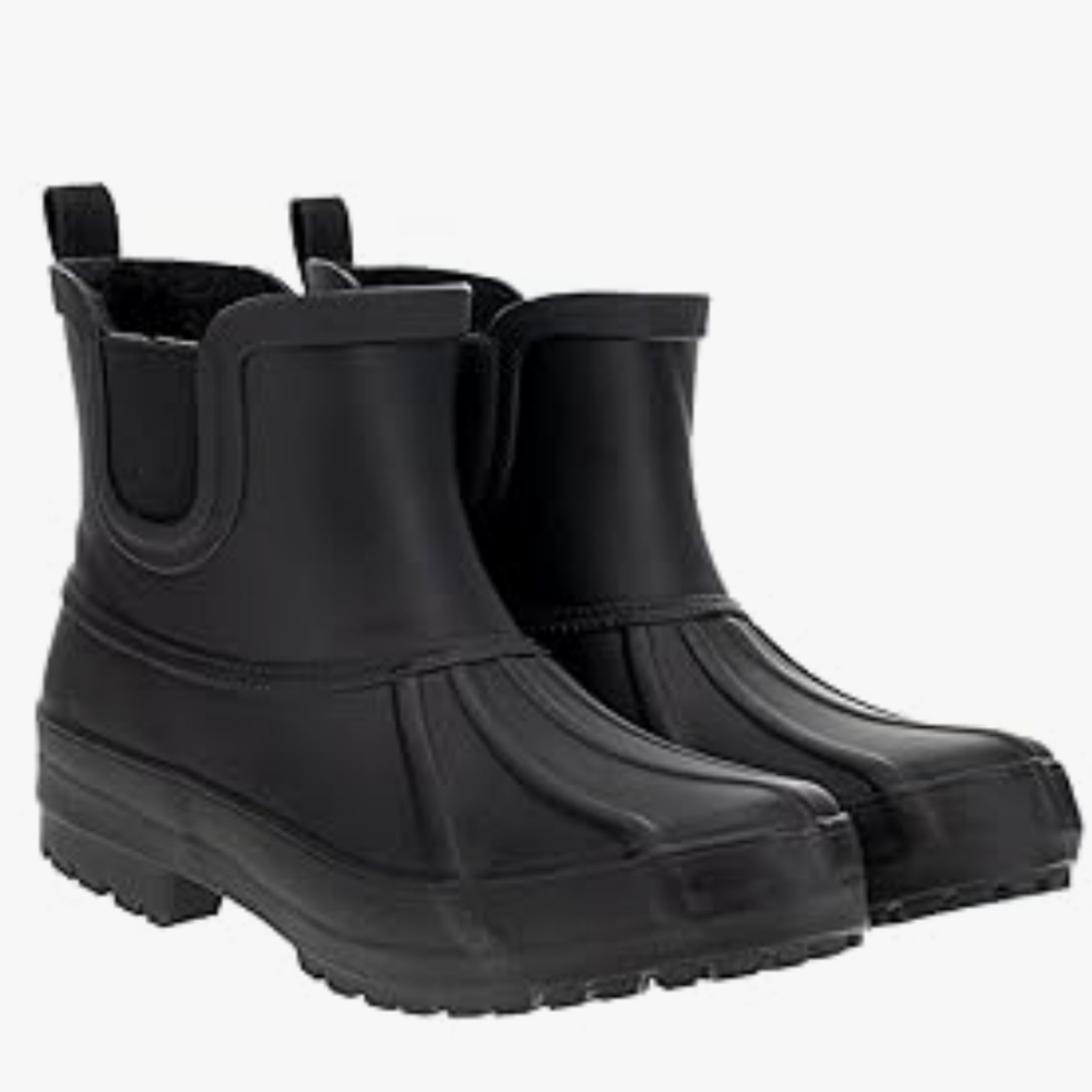 CHOOKA Women's Chelsea Rain Boots, Black, New